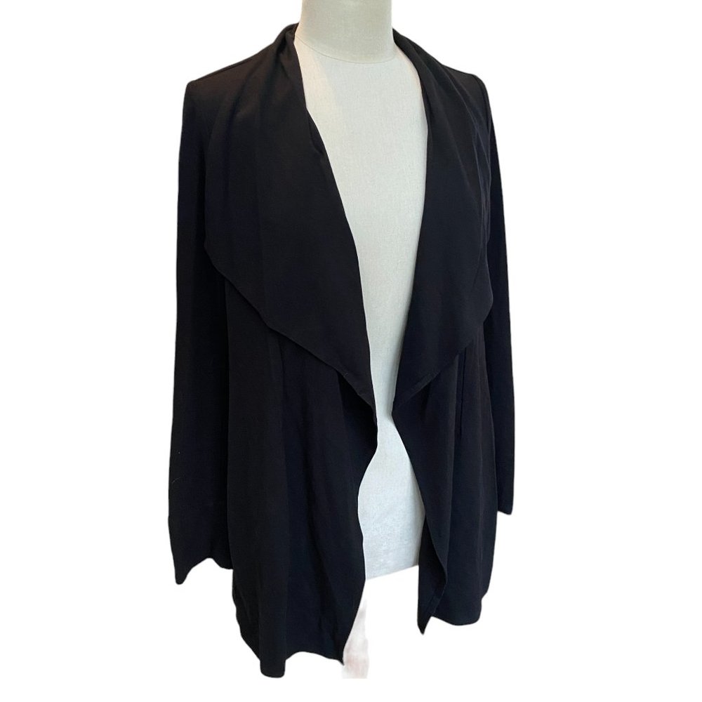 CAbi Take Charge Open Front Cardigan Black Professional Staple Capsule Neutral-S